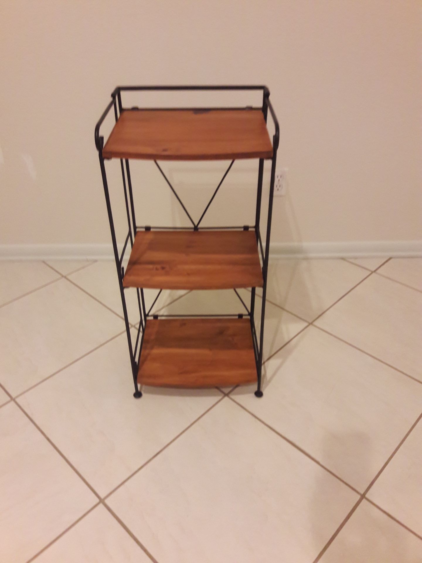 Pier 1 Imports Small Wood Metal Foldable Shelf