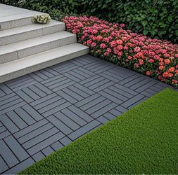 36PCS Plastic Interlocking Deck Tiles 12" X 12" Indoor Outdoor Waterproof DIY Installation Flooring
