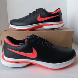 Size 10 Nike Air Zoom Victory Tour 3 Men's Leather Golf Shoes Black Bright Crimson DV6798-004