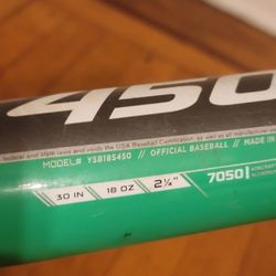 Easton Baseball Bat S450  30” 18oz  2 1/4" Barrel -12 USA