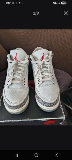 Jordan 3 white cement size 10 (NO TRADES PRICE IS FIRM)