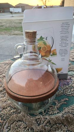 Vtg Three Tier Glass Wood Jar Handcrafted stackable bowls Cheese Crackers