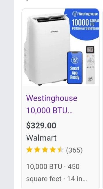 Westinghouse Portable Ac 8000 Btu Brand New