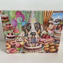 “Dessert Feast” 1000 Piece Jigsaw Puzzle (Dog And Desserts) No Missing Pieces