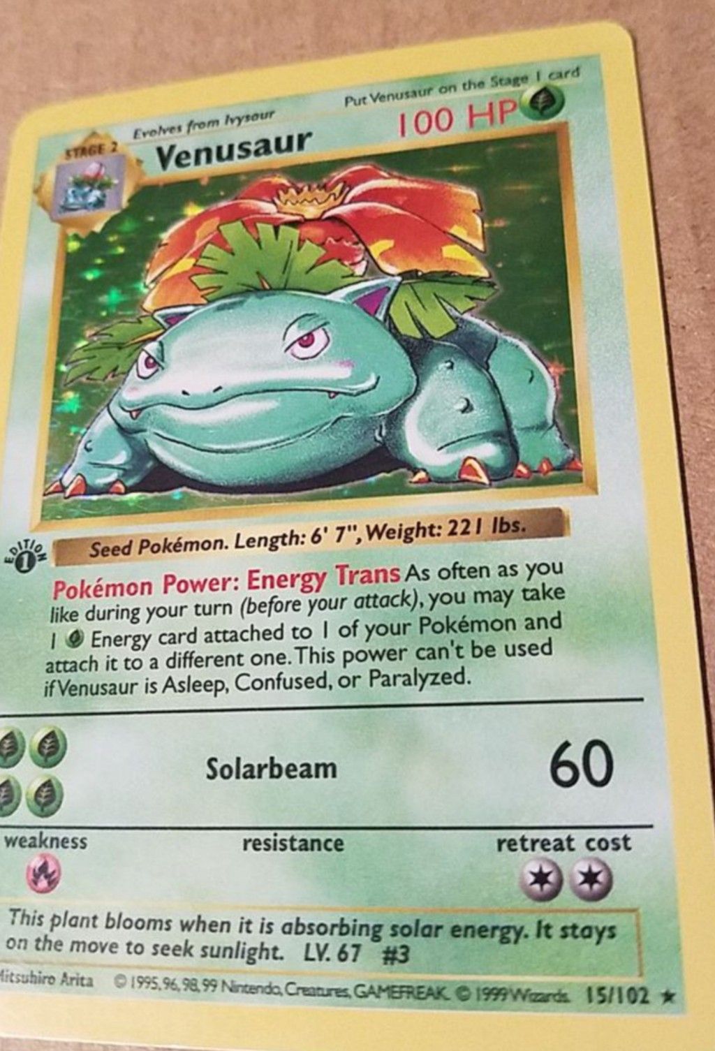 1st Edition Shadowless Venusaur