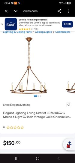 Six light chandelier