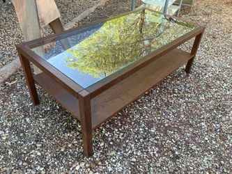 Wood and glass coffee table