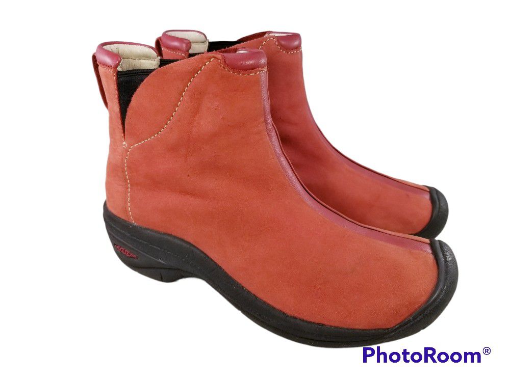 MINT KEEN WOMEN ANKLE BOOTS RED LEATHER SIZE 8/38.5
*price Is Firm