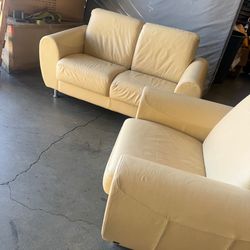 Leather loveseat sofa set