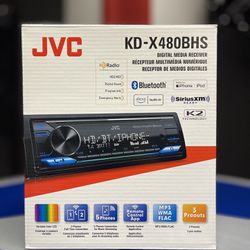 Brand New, JVC  KD-X480BHS Digital Media Receiver featuring Bluetooth® / USB / HD Radio/ SiriusXM / Amazon Alexa / 13-Band EQ / Variable-Color Illumin