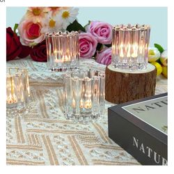 GOLDEAL 24Pcs Clear Glass Votive Candle Holders, 