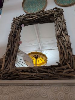 Large wooden mirror handmade