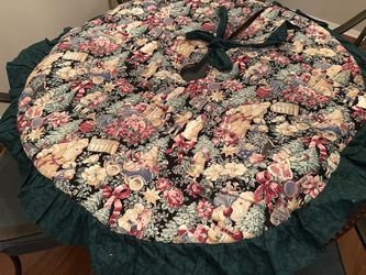 Reduced Handmade Christmas Tree Quilt Skirt
