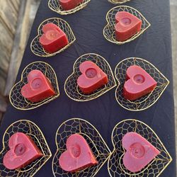 Heart Shape Candles And Holders