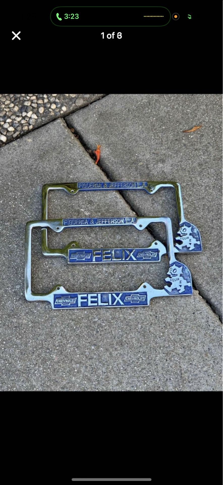 FELIX THE CAT CHEVROLET LICENSE PLATE FRAME