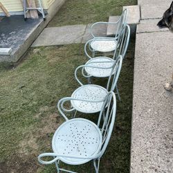 4 Vintage Irons Patio Chairs