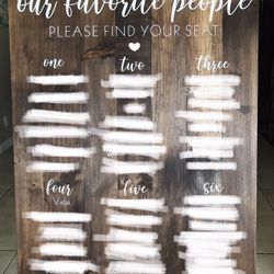 Wedding Table Assignment Wood Sign