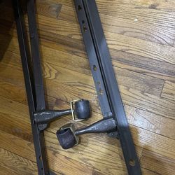 Metal adjustable bed frame with wheels