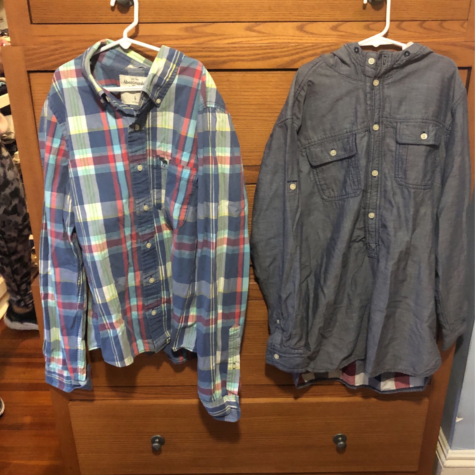 Boys  Plaid Shirt & Hoodie Shirt - Size 16