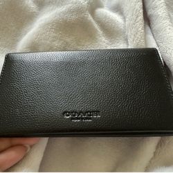 Men Coach Pebble Leather Slim Fold Wallet