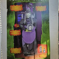 Animatronic halloween witch with singing skull