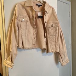 ELOQUII Dusty Pink Crop Jacket