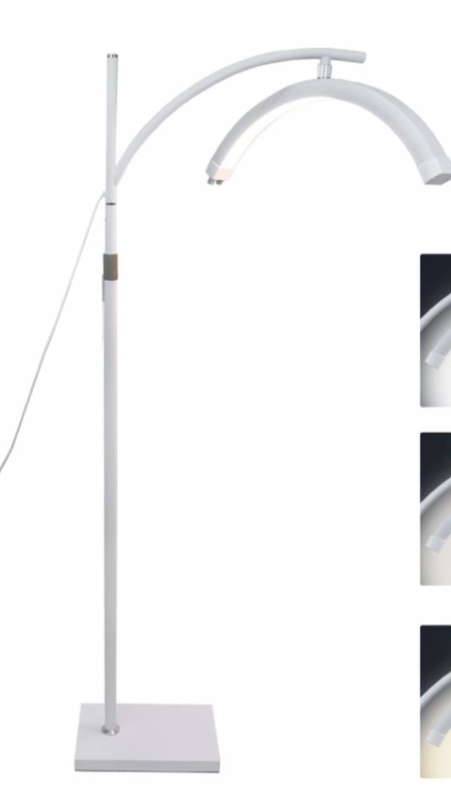 Light Esthetician Lamp for Eyelash Extensions, Led Half Moon Ring Facial Lights Floor Lamp for Eyelash Tech with Phone