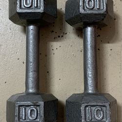 (2) 10 LB HAND WEIGHTS