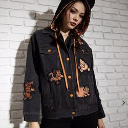 Her Universe Disney Mickey Mouse & Friends Halloween Hooded Denim Girls Jacket 