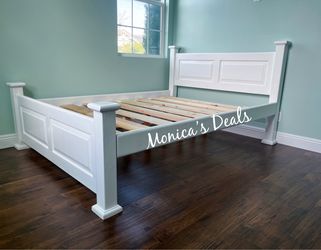 Queen Solid Wood Bed Frame $400