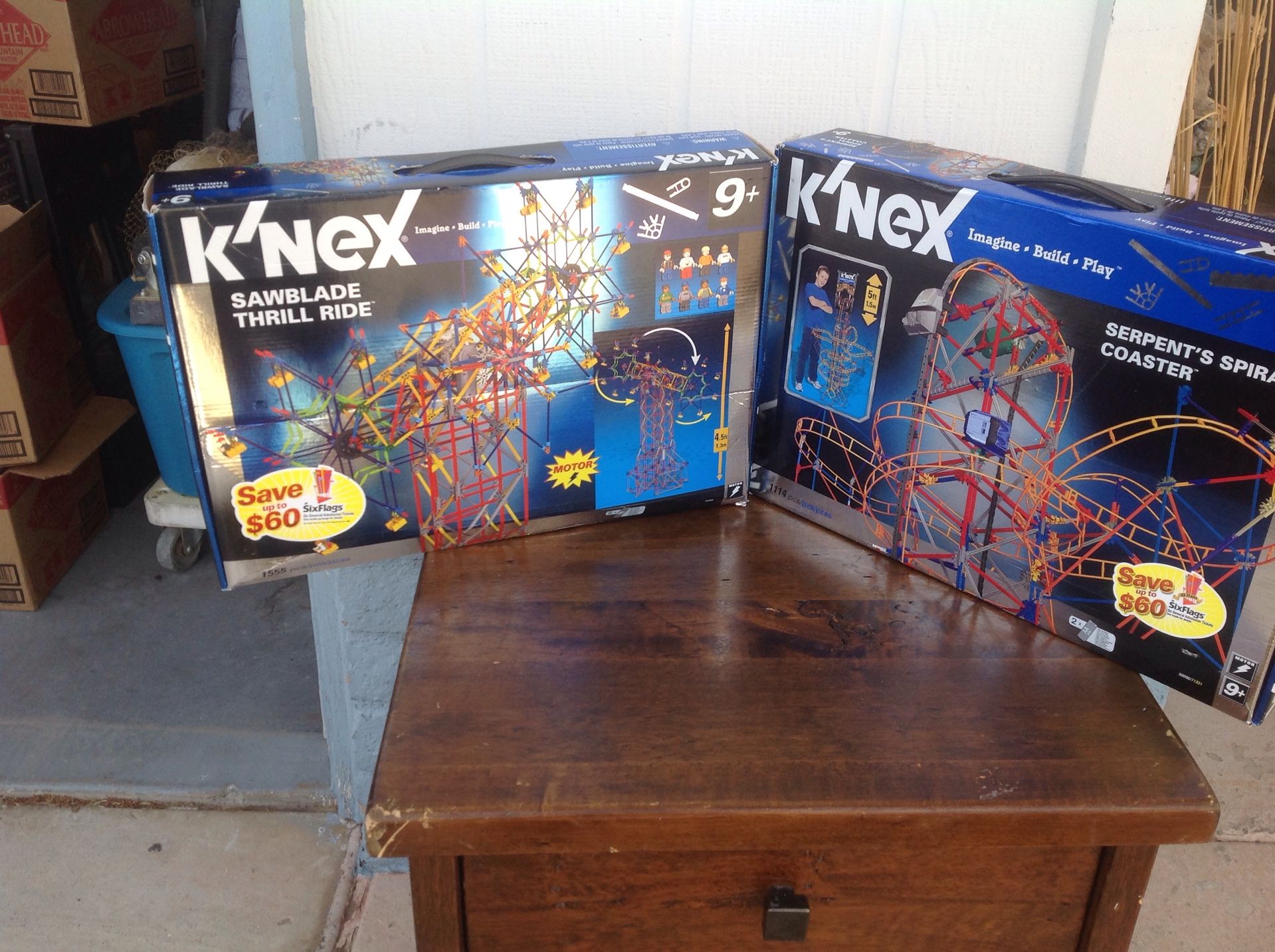 K'NEX Constructions - Sawblade Thrill Ride & Serpent's Spiral Coaster - Used