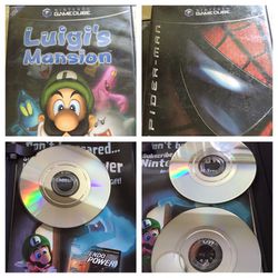 Nintendo game cube luigis mansion and spider man