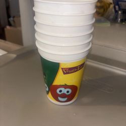 Rare VINTAGE lot Of 6 Veggietales Cups