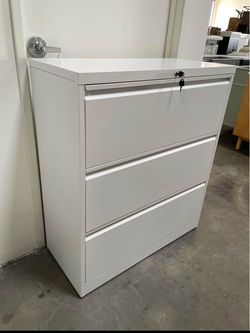 New 3 Drawer Lateral File Cabinet for Home Office Metal Filing Cabinet with Lock Wide File Storage