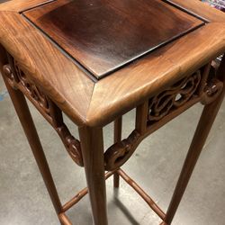 Tall Vintage Teak Plant Stand/Display