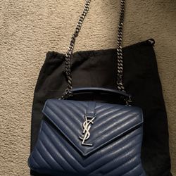 YSL college Bag Size Medium Color: Denim 