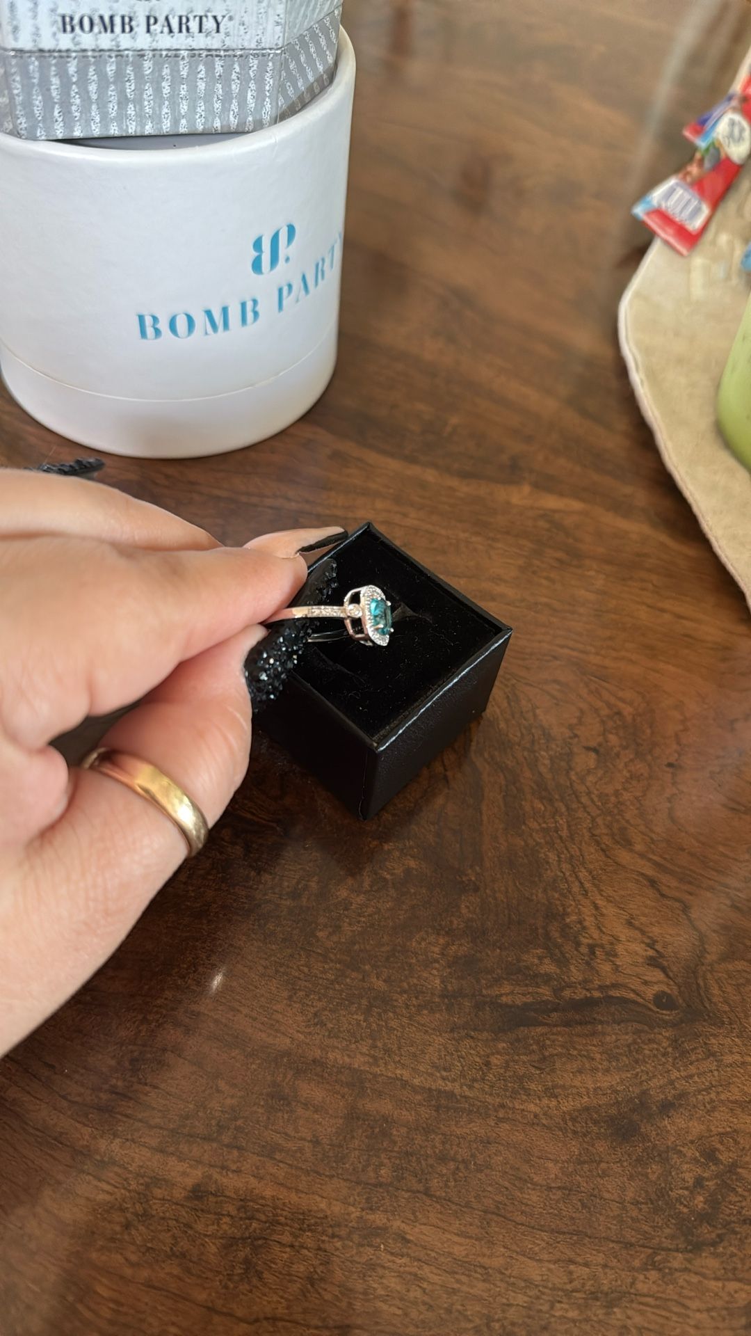 light blue ring