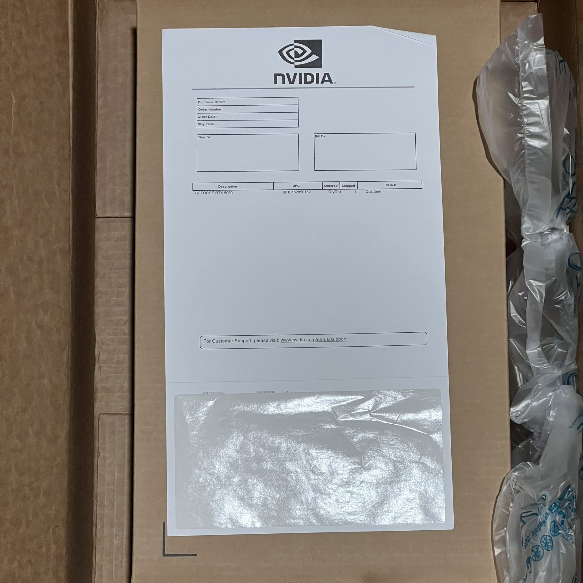 NVIDIA 5080 FOUNDERS EDITION RTX FE GPU