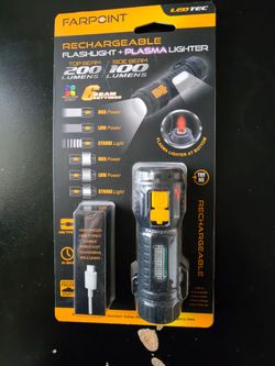 Farpoint Rechargeable Flashlight + Plasma Lighter