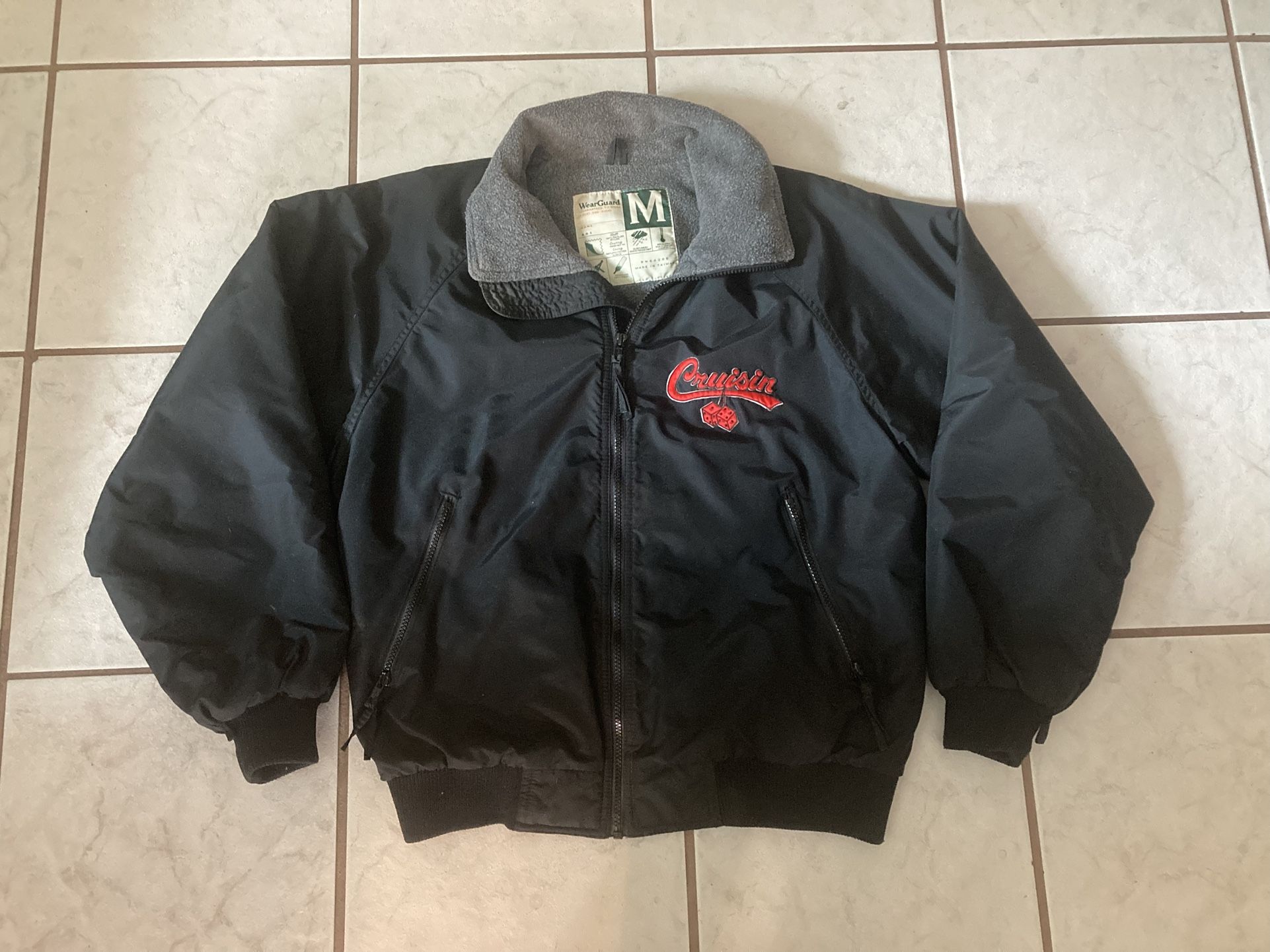 Vintage “WEARGUARD” Nylon Bomber Jacket. Size Medium. “Cruisin In The Fifties