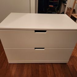 White 2 Drawer Dresser Chest