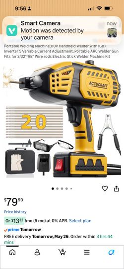 Portable Welding Machine,110V Handheld Welder with IGBT Inverter 5 Variable Current Adjustment, Portable ARC Welder Gun Fits for 3/32"-1/8" Wire rods 