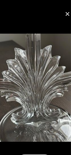 Vintage Fostoria 2484 Collectible Clear Three Stem Candelabra.