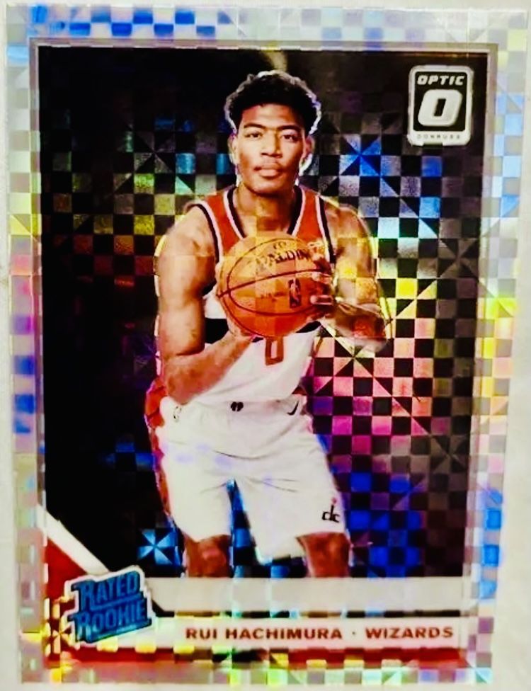RUI HACHIMURA 2019-20 Optic Rated Rookie RC Checkerboard SSP Wizards Prizm NBA 4 Card LOT Emergent SILVER/GREEN AND RED CRUSADE ROOKIE CARDS!!