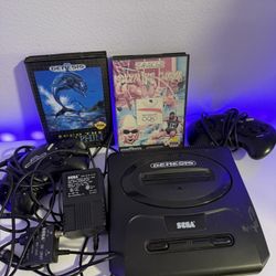 Sega Genesis with 2 Controllers & 2 Games
