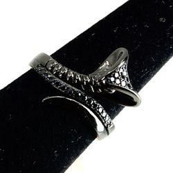 Blackened 925 Sterling Silver Cobra Ring