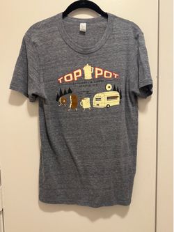 Top Pot Doughnuts & Coffee Seattle  T-Shirt Men’s Adult Medium Gray  NWOT