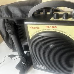 Portable Wireless PA Speaker System – Hisonic HS-120B – Includes Mic & Case 