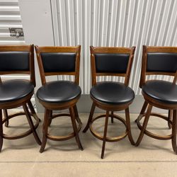 Swivel Leather Barstools All 4 For $250