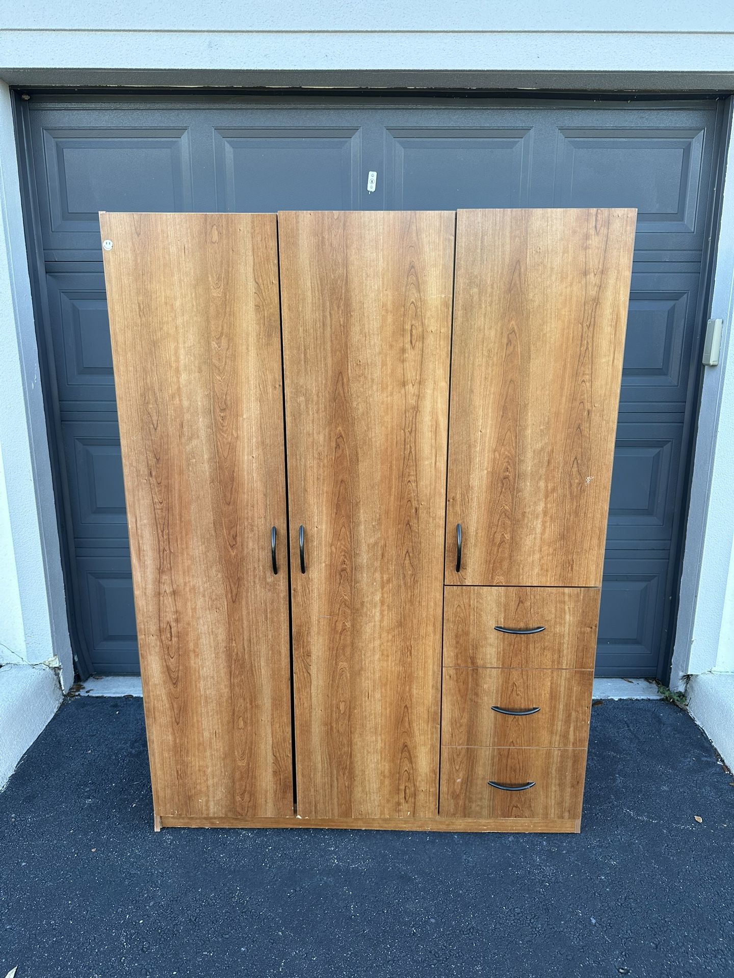 Standing Wooden Wardrobe / Armoire – Sturdy & Functional